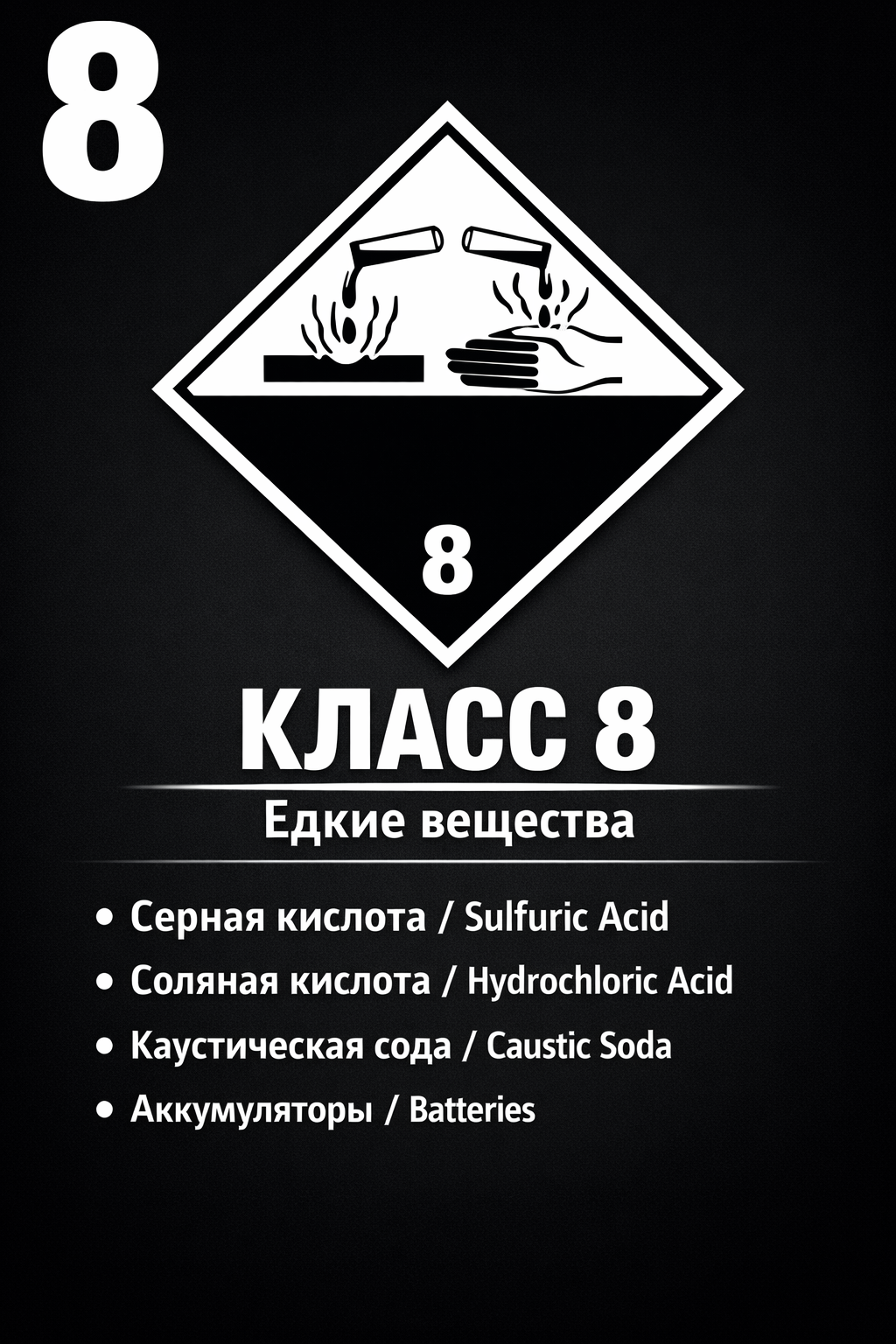 Класс 8 — Едкие вещества